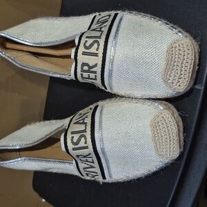 New River Island Beige and Black Espadrilles